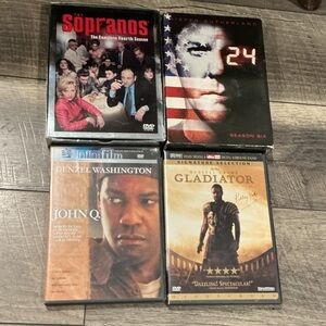 Set of 4 DVD Sopranos season 4 John Q Gladiator 24 season 6